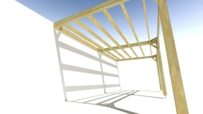 Pergola bois - 6m x 3m - adossée - sens largeur - livraison comprise