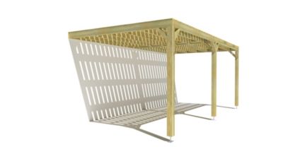 Pergola bois - 6m x 3m - adossée - sens largeur - platelage bois - livraison comprise