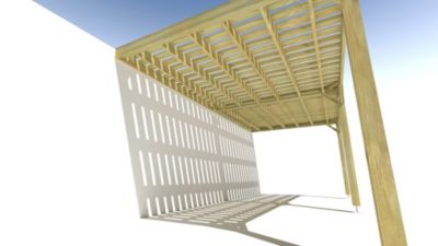 Pergola bois - 6m x 3m - adossée - sens largeur - platelage bois - livraison comprise