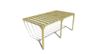 Pergola bois - 6m x 3m - adossée - sens profondeur - livraison comprise