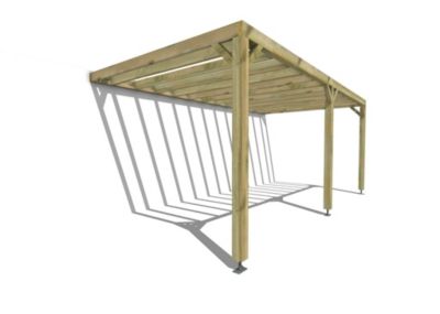 Pergola bois - 6m x 3m - adossée - sens profondeur - livraison comprise