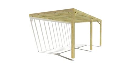 Pergola bois - 6m x 3m - adossée - sens profondeur - livraison comprise