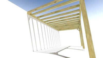 Pergola bois - 6m x 3m - adossée - sens profondeur - livraison comprise