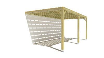 Pergola bois - 6m x 3m - adossée - sens profondeur - platelage bois - livraison comprise