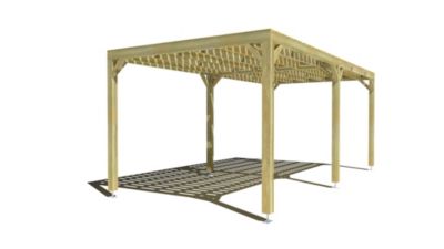 Pergola bois - 6m x 3m - indépendante - sens largeur - platelage bois - livraison comprise