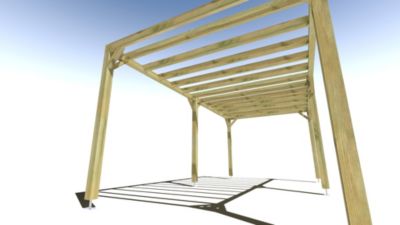 Pergola bois - 6m x 3m - indépendante - sens profondeur - livraison comprise