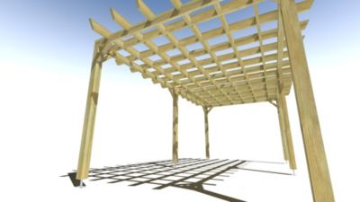 Pergola bois - 6m x 3m - indépendante - style retro - livraison comprise