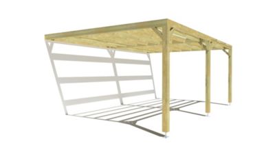 Pergola bois - 6m x 4m - adossée - sens largeur - livraison comprise