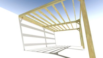 Pergola bois - 6m x 4m - adossée - sens largeur - livraison comprise