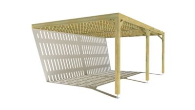 Pergola bois - 6m x 4m - adossée - sens largeur - platelage bois - livraison comprise