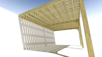 Pergola bois - 6m x 4m - adossée - sens largeur - platelage bois - livraison comprise