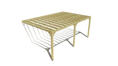 Pergola bois - 6m x 4m - adossée - sens profondeur - livraison comprise