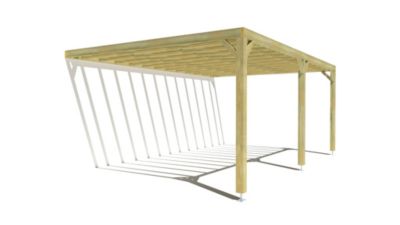 Pergola bois - 6m x 4m - adossée - sens profondeur - livraison comprise