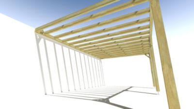 Pergola bois - 6m x 4m - adossée - sens profondeur - livraison comprise