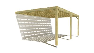 Pergola bois - 6m x 4m - adossée - sens profondeur - platelage bois - livraison comprise