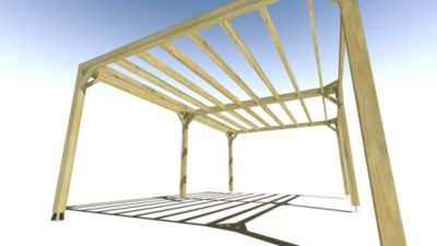 Pergola bois - 6m x 4m - indépendante - sens largeur - livraison comprise