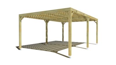 Pergola bois - 6m x 4m - indépendante - sens largeur - platelage bois - livraison comprise