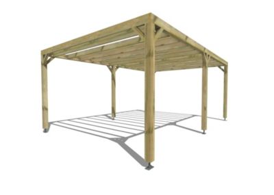Pergola bois - 6m x 4m - indépendante - sens profondeur - livraison comprise