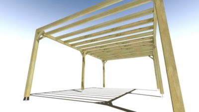 Pergola bois - 6m x 4m - indépendante - sens profondeur - livraison comprise