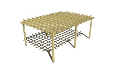 Pergola bois - 6m x 4m - indépendante - style retro - livraison comprise