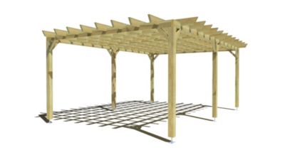 Pergola bois - 6m x 4m - indépendante - style retro - livraison comprise