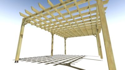 Pergola bois - 6m x 4m - indépendante - style retro - livraison comprise