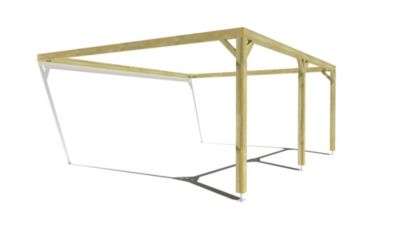 Pergola bois - 6m x 5m - adossée - cadre simple - livraison comprise