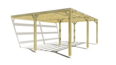 Pergola bois - 6m x 5m - adossée - sens largeur - livraison comprise