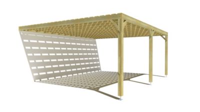 Pergola bois - 6m x 5m - adossée - sens profondeur - platelage bois - livraison comprise