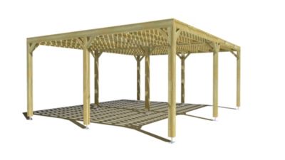 Pergola bois - 6m x 5m - indépendante - sens largeur - platelage bois - livraison comprise