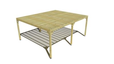 Pergola bois - 6m x 5m - indépendante - sens profondeur - lattage bois - livraison comprise