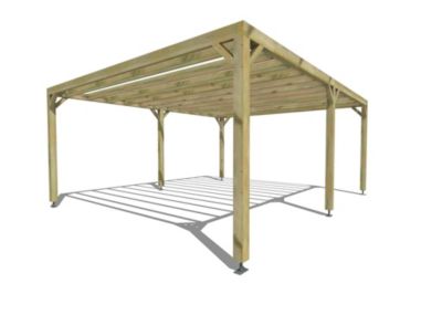 Pergola bois - 6m x 5m - indépendante - sens profondeur - livraison comprise