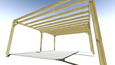 Pergola bois - 6m x 5m - indépendante - sens profondeur - livraison comprise