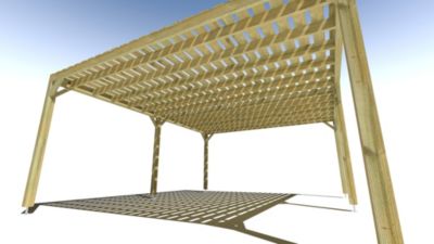 Pergola bois - 6m x 5m - indépendante - sens profondeur - platelage bois - livraison comprise