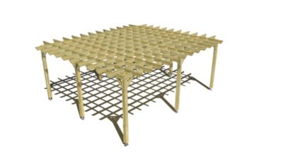 Pergola bois - 6m x 5m - indépendante - style retro - livraison comprise