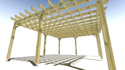 Pergola bois - 6m x 5m - indépendante - style retro - livraison comprise