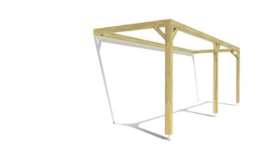 Pergola bois - 7m x 2m - adossée - cadre simple - livraison comprise