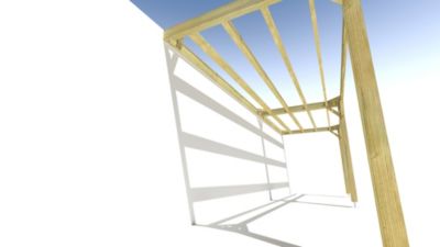 Pergola bois - 7m x 2m - adossée - sens largeur - livraison comprise