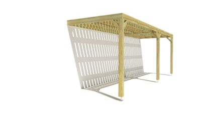 Pergola bois - 7m x 2m - adossée - sens largeur - platelage bois - livraison comprise