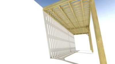 Pergola bois - 7m x 2m - adossée - sens largeur - platelage bois - livraison comprise