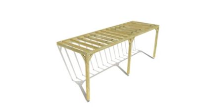 Pergola bois - 7m x 2m - adossée - sens profondeur - livraison comprise