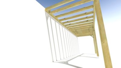 Pergola bois - 7m x 2m - adossée - sens profondeur - livraison comprise