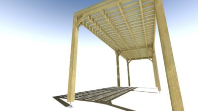 Pergola bois - 7m x 2m - indépendante - sens largeur - platelage bois - livraison comprise