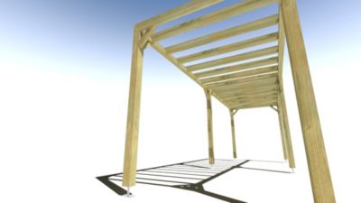 Pergola bois - 7m x 2m - indépendante - sens profondeur - livraison comprise