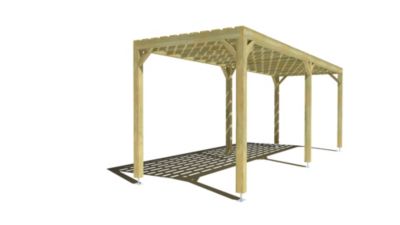 Pergola bois - 7m x 2m - indépendante - sens profondeur - platelage bois - livraison comprise