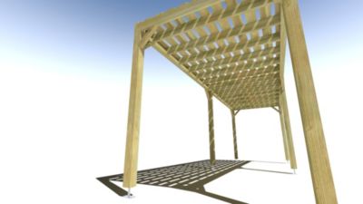 Pergola bois - 7m x 2m - indépendante - sens profondeur - platelage bois - livraison comprise