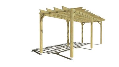 Pergola bois - 7m x 2m - indépendante - style retro - livraison comprise