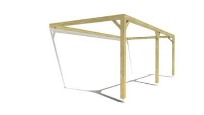 Pergola bois - 7m x 3m - adossée - cadre simple - livraison comprise