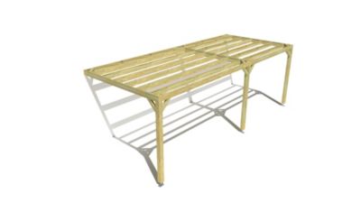 Pergola bois - 7m x 3m - adossée - sens largeur - livraison comprise