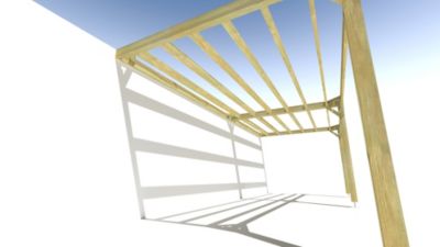 Pergola bois - 7m x 3m - adossée - sens largeur - livraison comprise